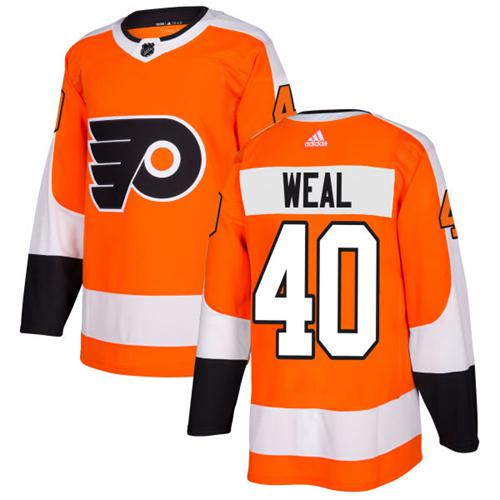 Adidas Flyers #40 Jordan Weal Orange Home Authentic Stitched NHL Jersey - Click Image to Close